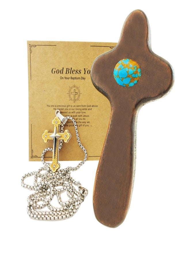 RONDURE Wooden Crosses Fidget for Crafts Pocket Cross Hand Held Clinging Anxiety Relief First Communion Gifts for Girls Prayer or Stress Relief Women Christian/Religious Gifts - Image 1